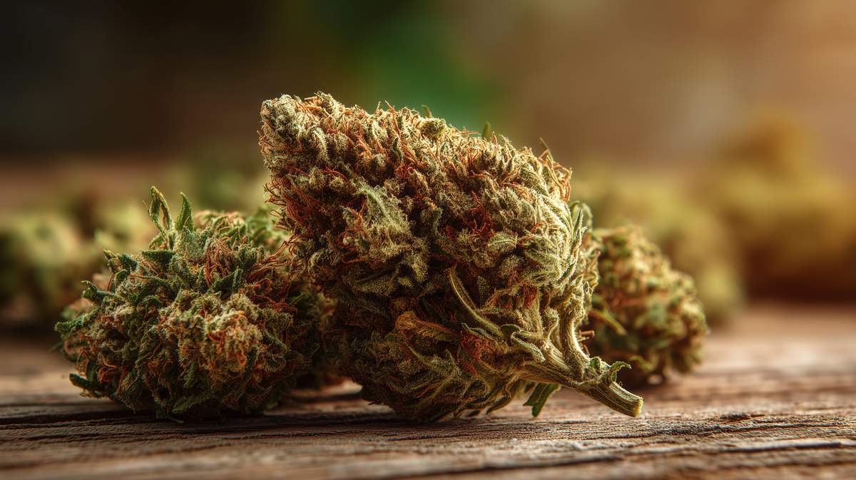 Gros plan sur des fleurs de CBD